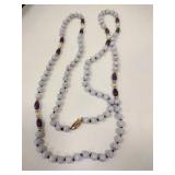 LAVENDAR BEADS 14K CLASP