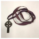 J.E.C. & CO STERLING CELTIC CROSS PENDANT, ANTIQUE