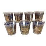 SET OF SEVEN MID CENTURY HOUZE PHEASANT LOW BALL GLASSES