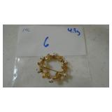 14K gold & pearl Brooch