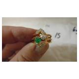 14k Diamond & emerald