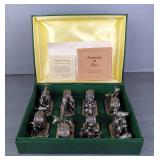 Franklin Mint "Animals At Play" Silver Plated Sculptured Napkin Rings, Limited Edition 1977, In Box