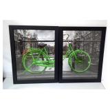 Amsterdam Canal Green Bicycle Diptych, Qty 2 