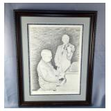 Al Kennedy Signed Pencil Sketch Print Of President Harry S. Truman, Numbered 719/1400, Titled “Backs