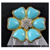 Sterling Silver, Turquoise, And Gemstone Ring, 925 Silver