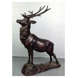Metal Stag Figurine On Base, 15" x 12" x 3" 