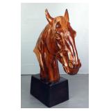 Bombay Company Resin Horse Head Bust Sculpture On Stand, Approx 14" x 4" x 11"