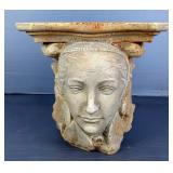 Neoclassical Style Cast Plaster Architectural Corbel Wall Shelf, Approx 9.5" x 11" x 7"
