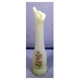 Fenton Uraniam Hand Painted Bud Vase, 7"