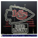 KC Chiefs Bud Light Neon Sign, Approx 31" x 35"
