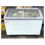 Galaxy Equipment Sliding Glass-Top Rolling Display Freezer, Model 177ICFC12HC, Powers On, Approx 36"