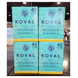 KOVAL Organic Bourbon Highball Cans, Total Qty 4 Boxes