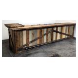 PH Furniture Rustic Wooden Bar, Approx 42" x 165.5" x 75.5"