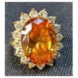Sterling Silver Gold-Tone Lab Created Topaz With White Sapphires