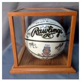 Rawlings Buffalo Funds NAIA National Championship Signed Basketball In Wooden Display Case
