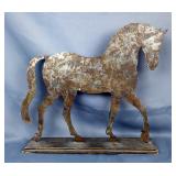 Rustic Metal Horse Sillhouette Decor On Stand 