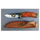 Buck Custom USA Limited Edition 4" Fixed Blade Hunting Knife With Leather Sheath, In Original Box