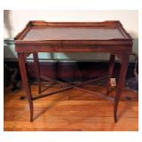Chippendale-Style Table With Raised Edge, Approx 24" x 23" x 13" 