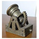 Cannon And Mechanical Cart Italian 800 Silver Models, Marked