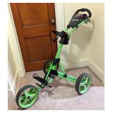 Clicgear Three-Wheel Folding Golf Push Cart, Green And Black