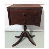  Wooden Pedestal Sewing Table, 12.5" x 23.5" x 16" 