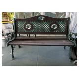 Metal And Wood Bench, 33.5" x 51" x 23"