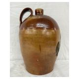 Stoneware Jug with Handle and Brown Glaze Finish, 14×10 Inches
