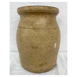Stoneware Crock with Light Brown Glaze, Measuring 11×8 Inches
