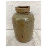 Stoneware Jar with Cylindrical Body and Rounded Neck, Measures 7×4 Inches