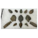 Collection of Northern North Carolina Arrowheads 