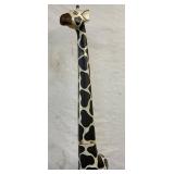 Painted Wooden Giraffe Sculpture, 79 Inches Tall