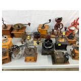 Antique and Vintage Coffee Grinders in Various Styles and Materials