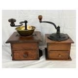  Coffee Grinders with Wood, Metal, and Brass Components