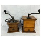 Wooden Manual Coffee Grinders with Hand-Crank Mechanisms