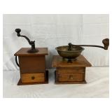 Wooden Hand-Crank Coffee Grinders