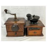 Wooden Hand-Crank Coffee Grinders