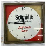 1961 Schmidt’s of Philadelphia Lighted Clock, 12in. 