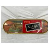 Emb. Carling Black Label Beer Lexan Sign w/ Hunting Scene, 31in x 10in