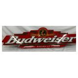Budweiser Plastic Lighted Sign, 45in x 12in
