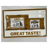 Emb. Levi Garrett Chewing Tobacco Sign, 18in x 12in