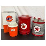 Gulf and Texaco Branded Oil Cans
