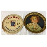Early 20th Century Beer Advertising Trays: Pabst Blue Ribbon and Edelweiss Beer