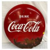 Porcelain Coca-Cola 24-Inch Advertising Button Sign