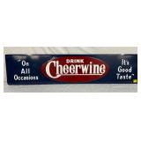 Embossed Metal Cheerwine Advertising Sign, 48in x 12in