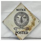 Metal Notice Sign for International Paper Company, 10in