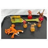 Early Wooden Animal Toys with Movable Parts