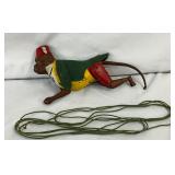 Early Tin Lithographed Monkey Pull Toy, 8 Inches