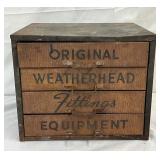 Metal Storage Cabinet with Four Drawers, Marked ‘Original Weatherhead Fittings Equipment’, 11 x 9