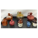 Small Pottery and Stoneware Jugs,  2-5in. 