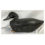 Carved Wooden Duck Decoy, 16in x 8in
